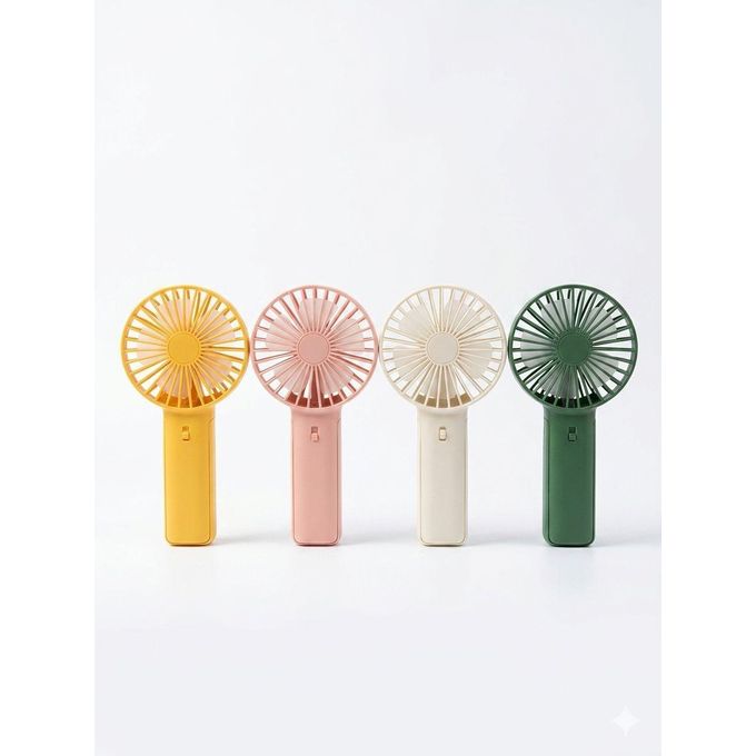 Mini ventilateur jaune portable rechargeable – USB, puissant, silencieux, pour bureau, maison ou voyage