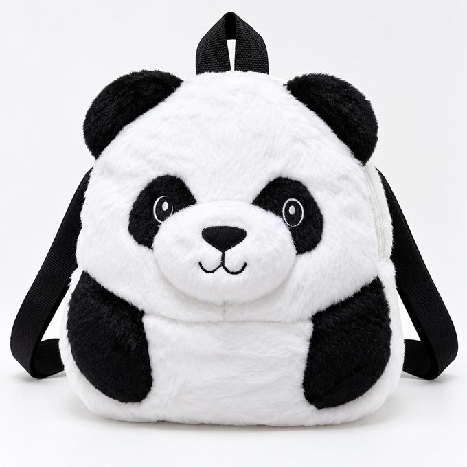 Sac à dos Panda en peluche – cartable 3D Noir & Blanc