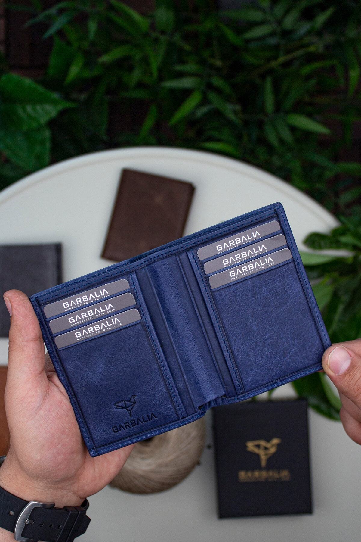 Porte-cartes en cuir véritable Crazy Leather vert – Utah