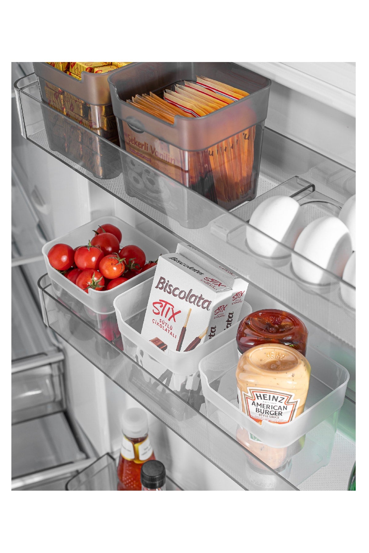 Lot de 6 Mini Boîtes de Rangement pour Réfrigérateur – 950 ml