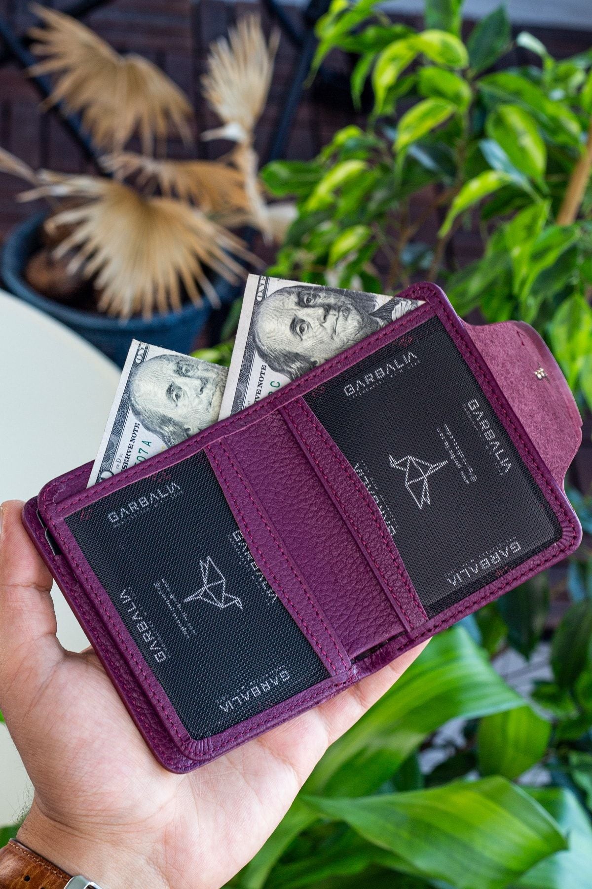 Luzern Hakiki Deri Ek Kartlıklı Mürdüm Unisex Cüzdan - Justyol