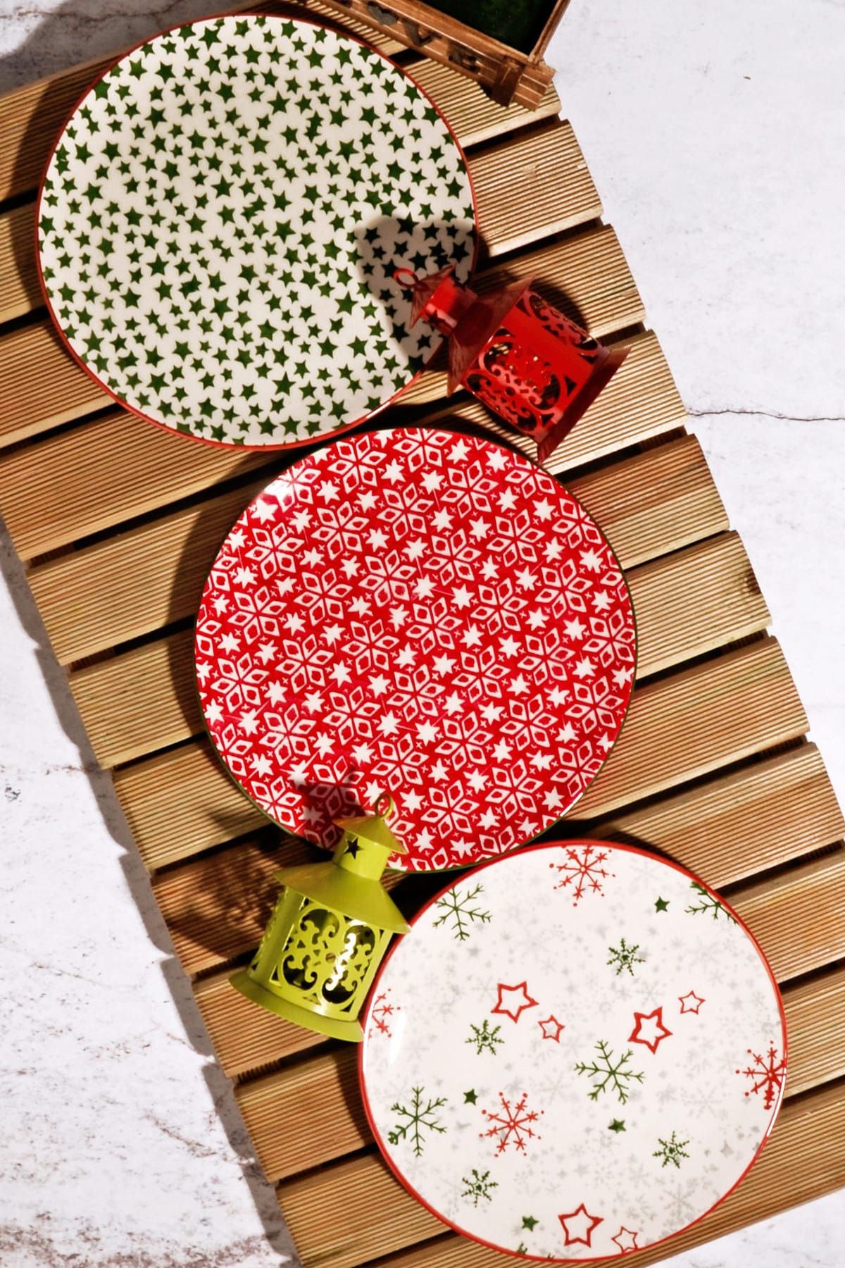 Set de 6 assiettes à gâteau en céramique artisanale 21 cm