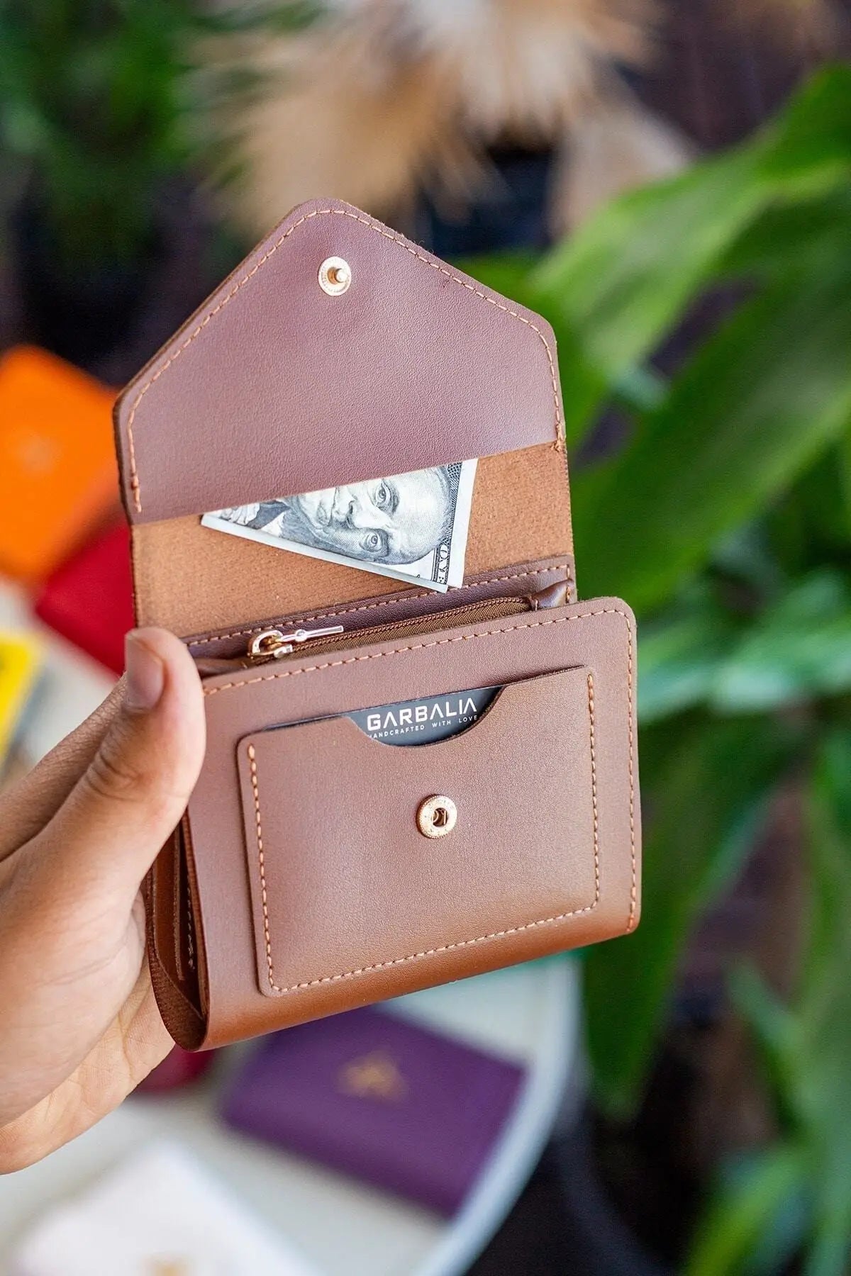 Columbia Vegan Deri Bozuk Para Gözlü Bol Kartlıklı Mini Mürdüm Kadın Cüzdanı - Justyol