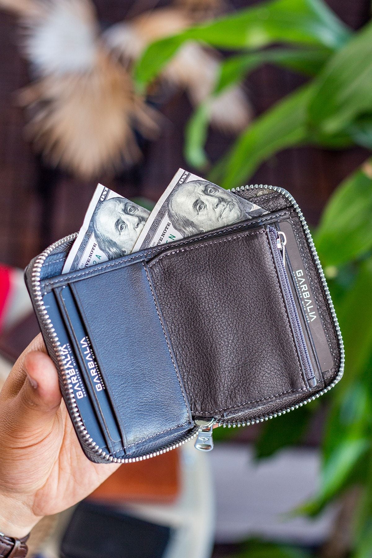 Sydney Hakiki Deri Bozuk Para Gözlü Fermuarlı Unisex Crazy Taba Cüzdan - Justyol