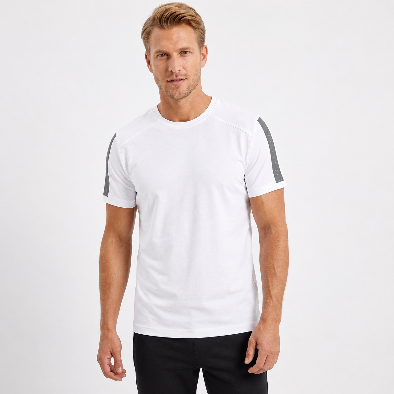 T-shirt homme en coton lycra – coupe standard avec design épuré-88447