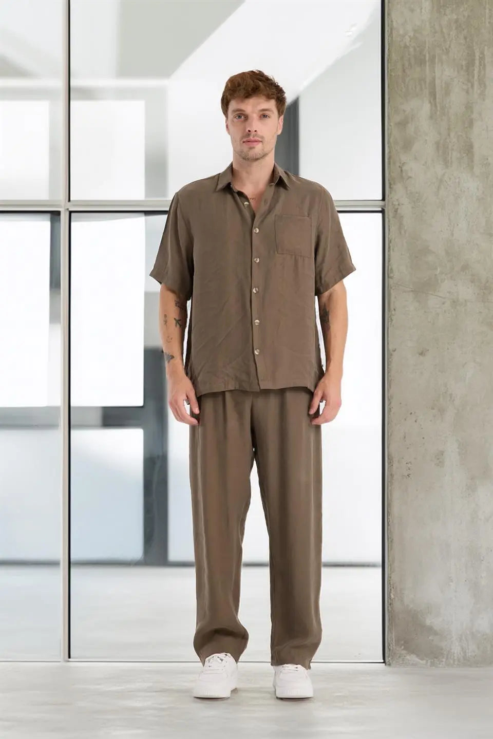 modal kumaş rahat kalip düz paça jogger erkek pantolon - Justyol