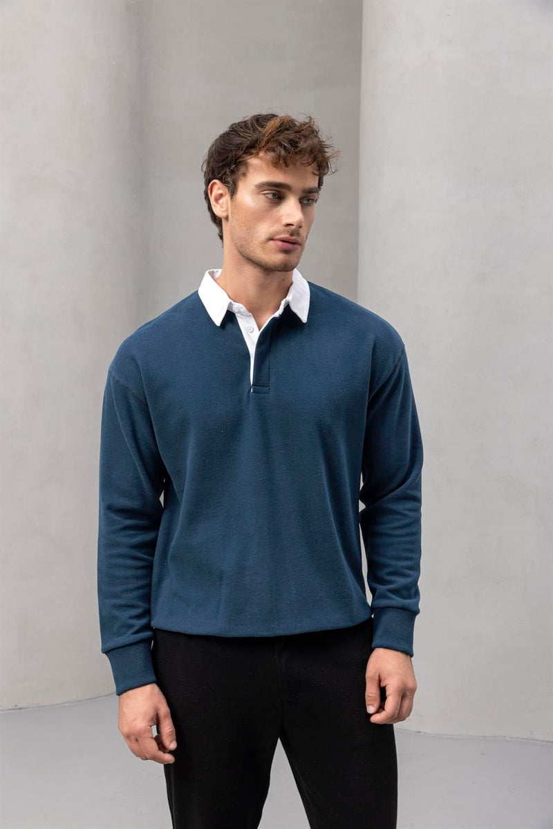 Sweat Homme Luis Col Polo en Maille Selanik