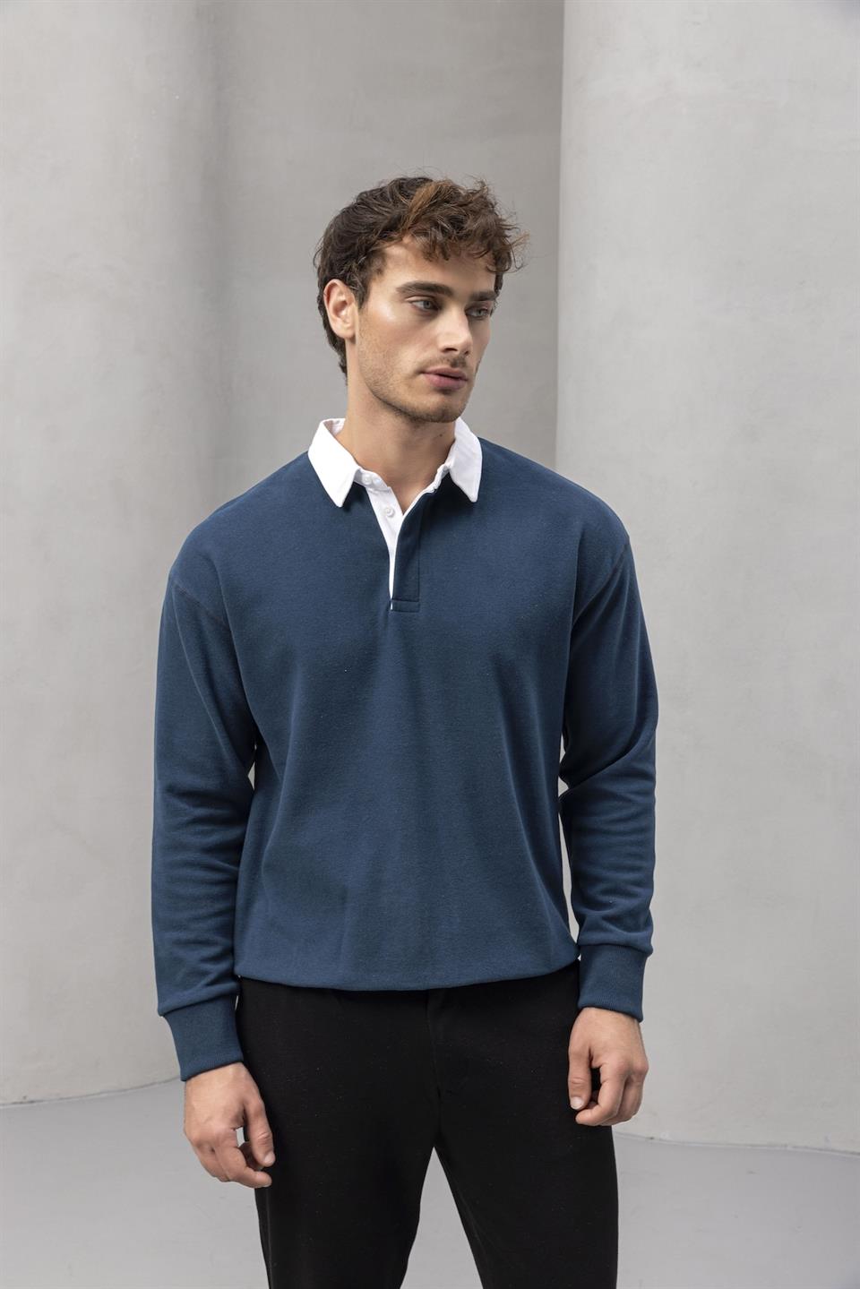 Sweat Homme Luis Col Polo en Maille Selanik