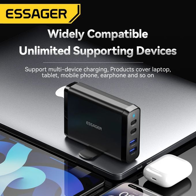 Essager Chargeur GaN de bureau 100W, Charge rapide 4 en 1