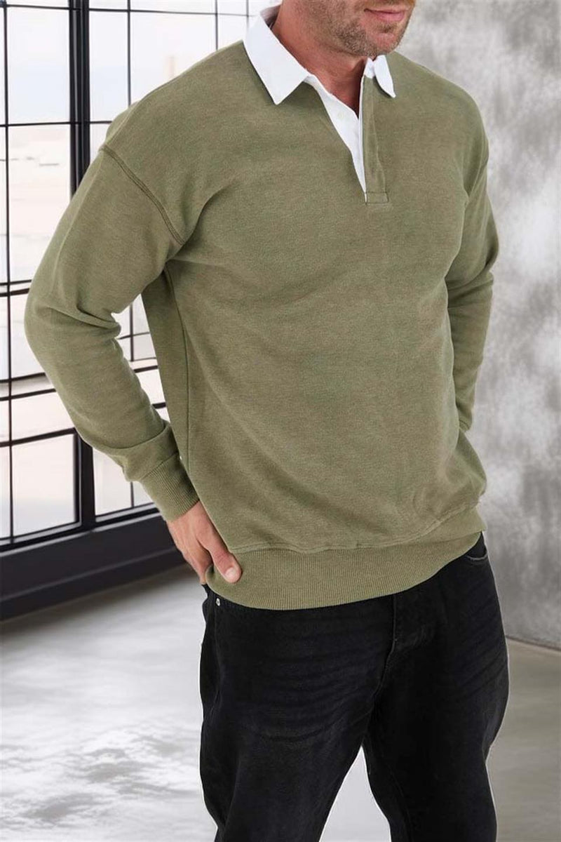 Sweat Homme Luis Col Polo en Maille Selanik