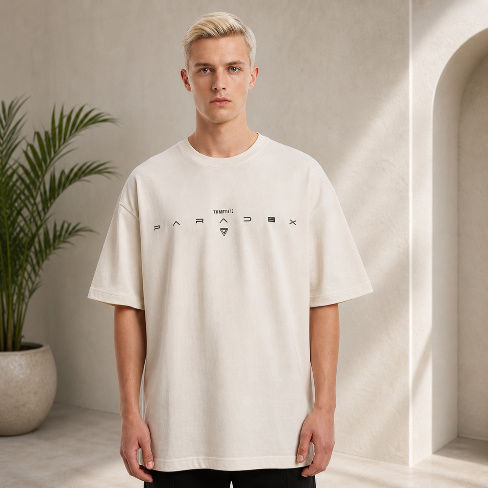 T-shirt homme oversize en coton doux – coupe large avec imprimé moderne - 88482