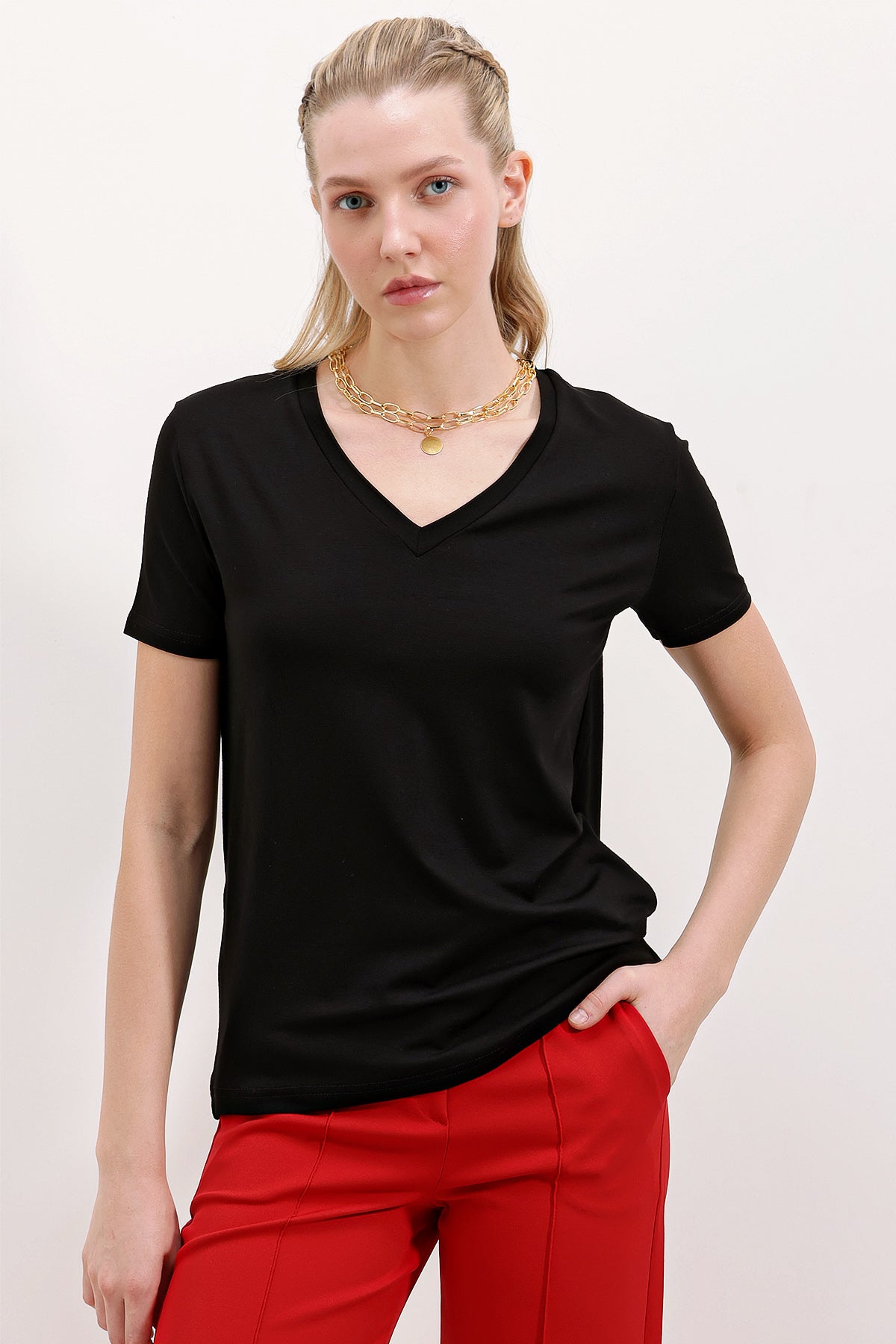 <tc>4315 t-shirt oversize à col en V</tc>