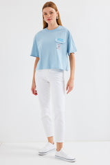 4321 cep detayli oversize t-shirt