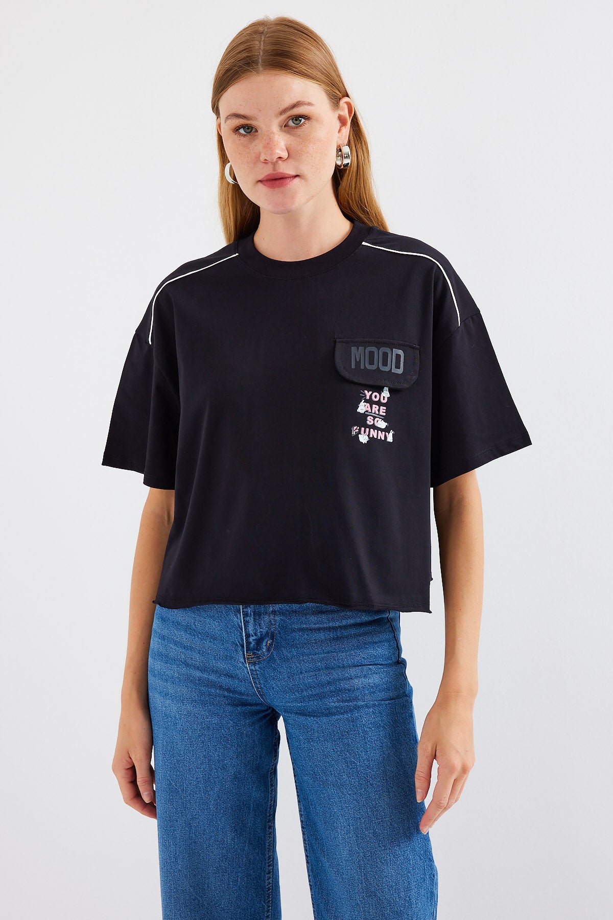 <tc>T-shirt oversize à détails de poches 4321</tc>