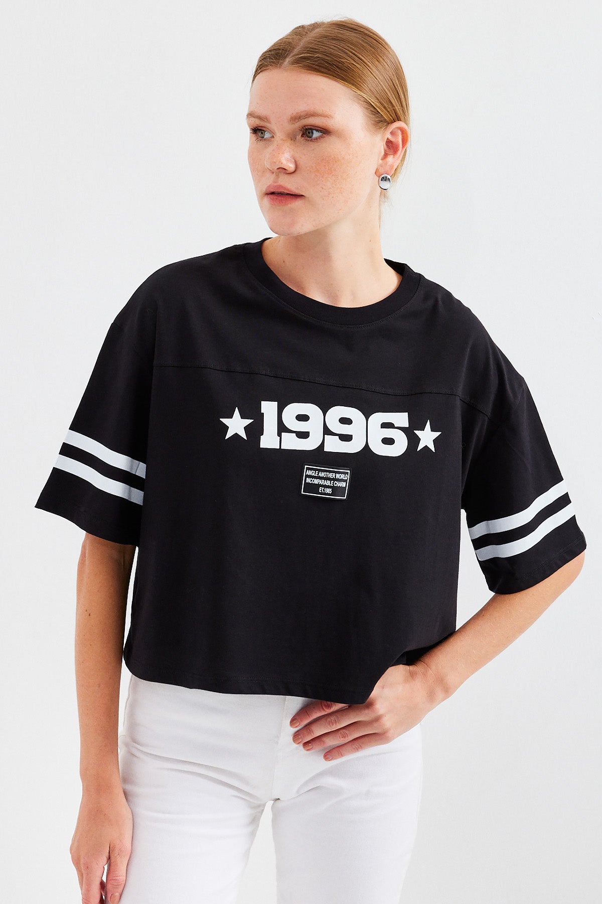 4322 t-shirt basique oversize imprimé