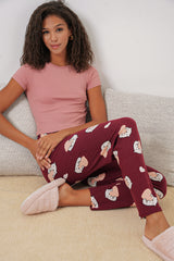 4323 desenli pijama alti