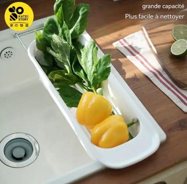 Panier Égouttoir Évier Extensible pour Fruits et Légumes 44-60cm