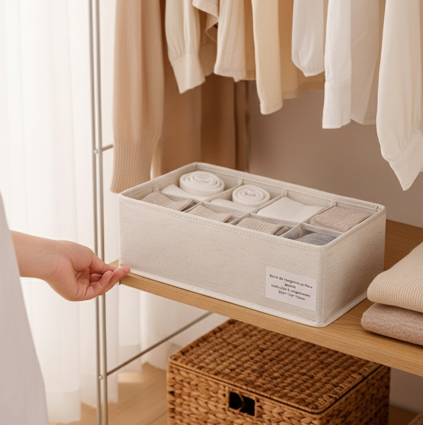 Organisateur de Tiroir Pliable avec Compartiments pour Sous-Vêtements