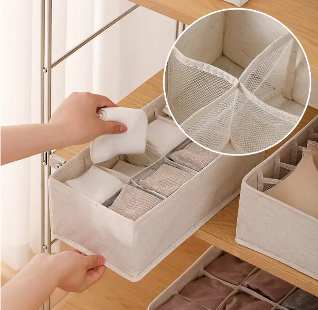 Organisateur de Tiroir Pliable avec Compartiments pour Sous-Vêtements