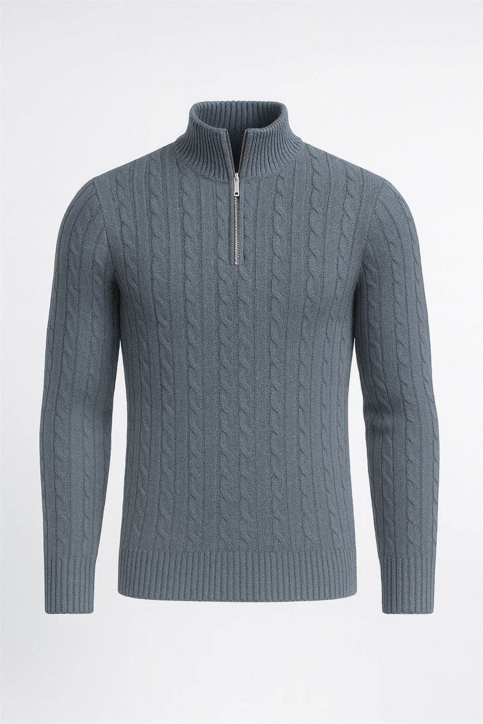 Pull Homme Bardem Maille Torsadée Demi-Zip