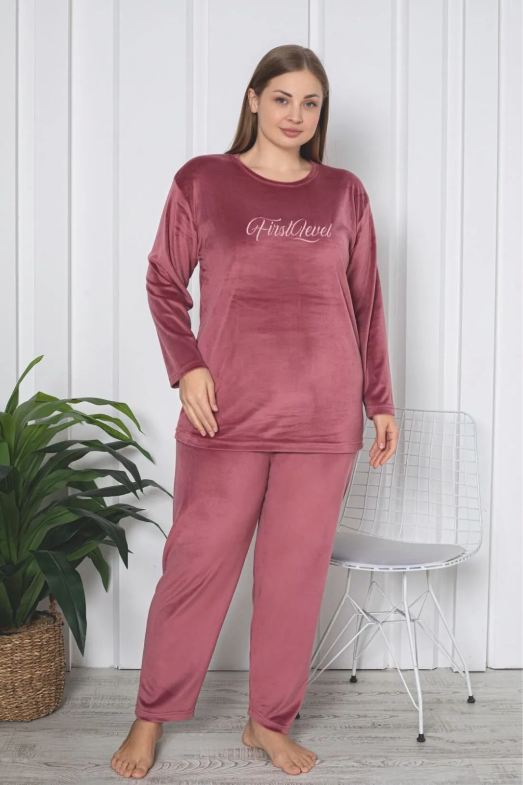 luxury velvet büyük beden fransiz kadife pijama takimi