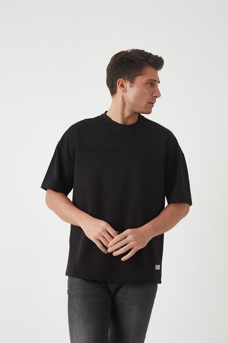 T-Shirt Homme Oversize à Empiècements Modernes