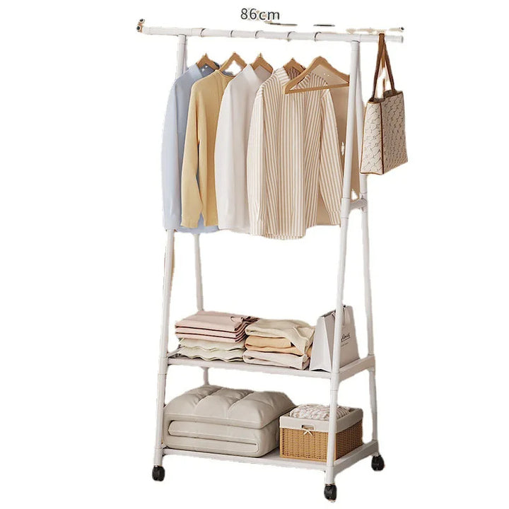 Portant à Vêtements sur Roulettes avec Grand Panier de Rangement