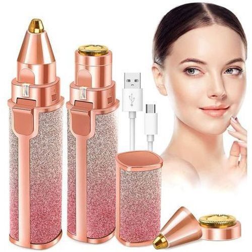 Épilateur Visage et Rasoir Électrique Femme 2 en 1 Rechargeable USB