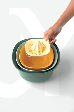 5'li Aura Profesyonel Hazırlık Seti - Karıştrıma Kasesi Süzgeç Limon Sıkacağı Seti - Süzgeci 3200 Ml - Justyol