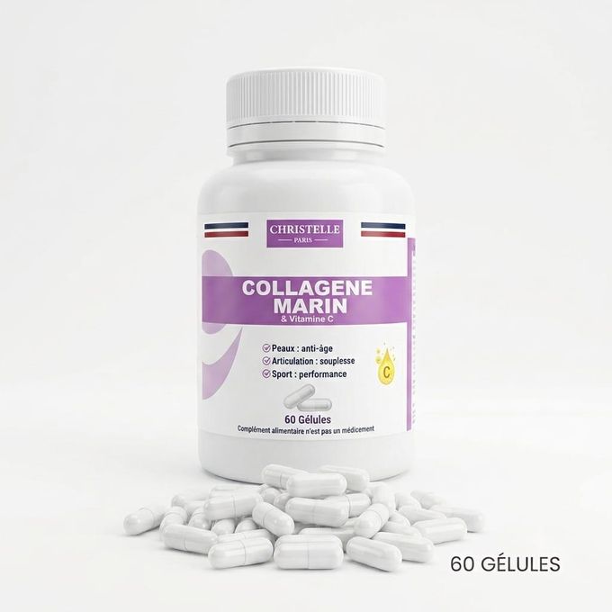 Collagène Marin & Vitamine C – Complément Alimentaire (60 Gélules)