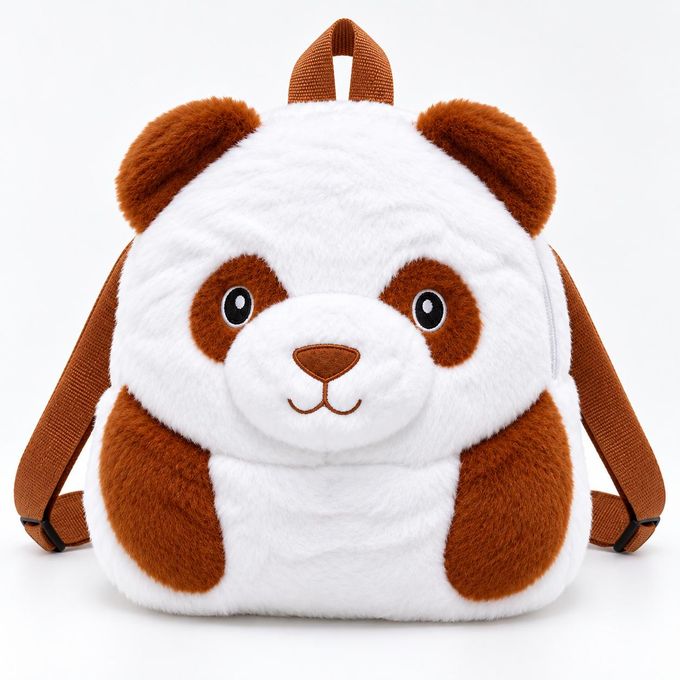 Sac à dos Panda en peluche – cartable 3D Noir & Blanc