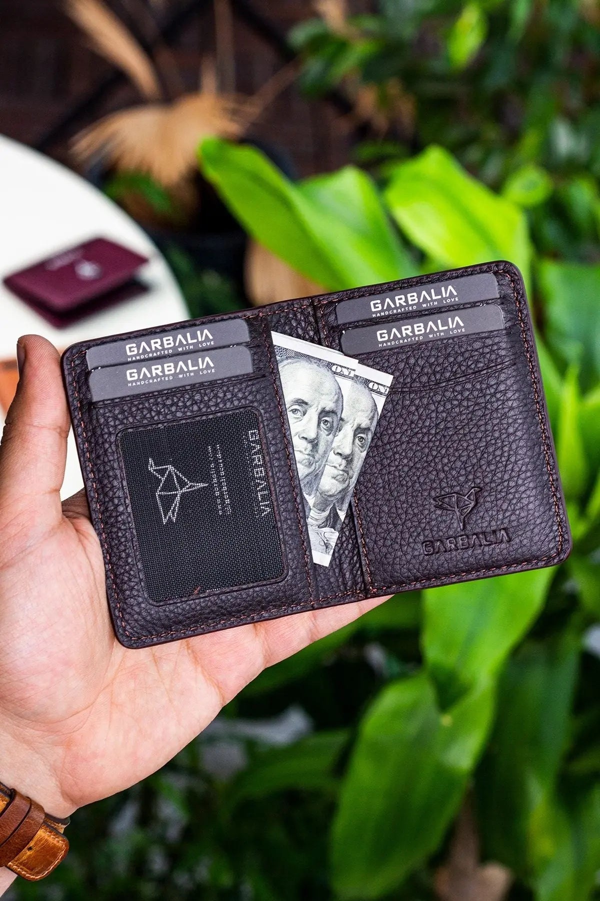 Nahita Hakiki Deri Slim Crazy Taba Kartlık Cüzdan - Justyol