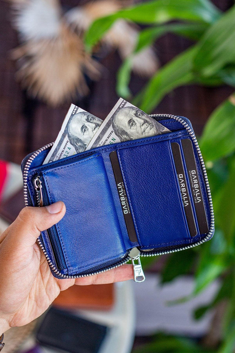 Portefeuille unisexe en cuir véritable Crazy Leather zippé avec porte-monnaie – Taba Sydney
