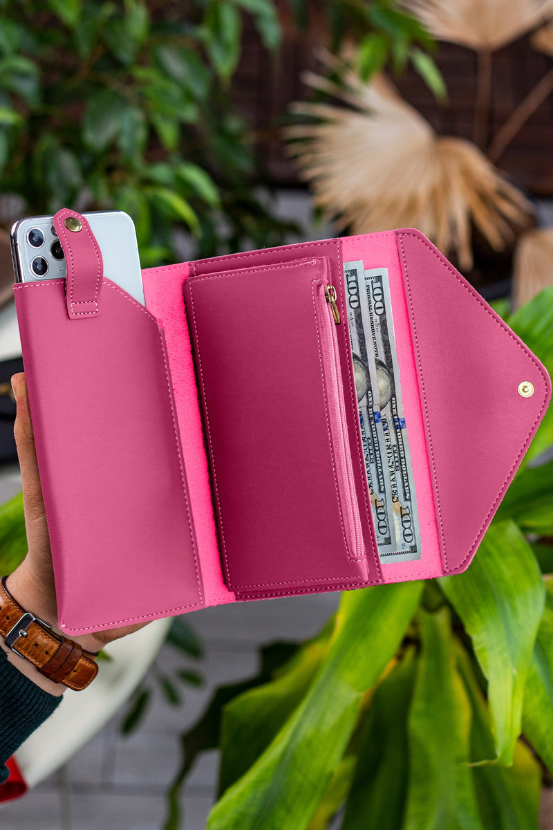 Enveloppe Téléphone et Boîtes de Pièces - Cuir Synthétique, Design Élégant et Pratique