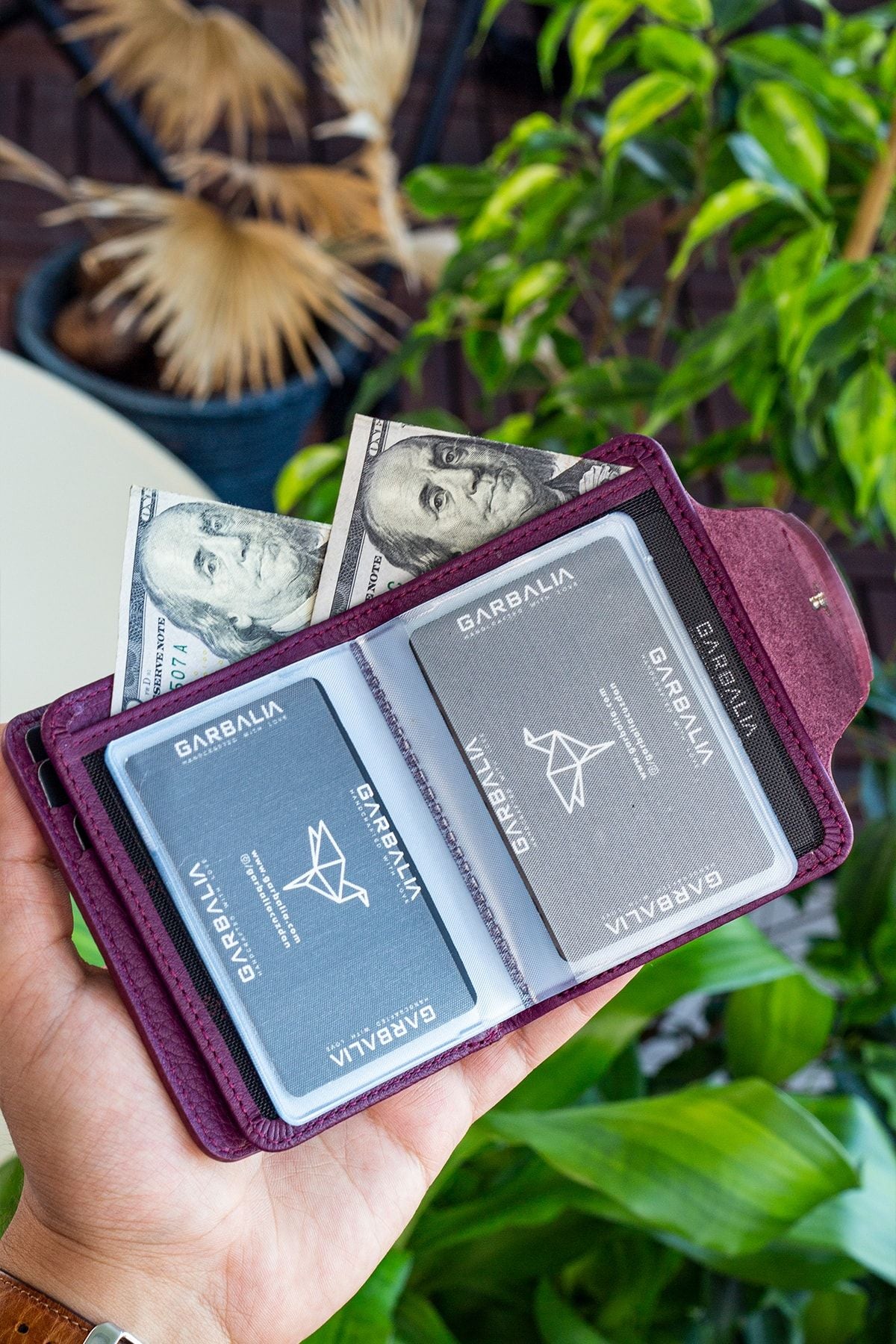 Luzern Hakiki Deri Ek Kartlıklı Mürdüm Unisex Cüzdan - Justyol