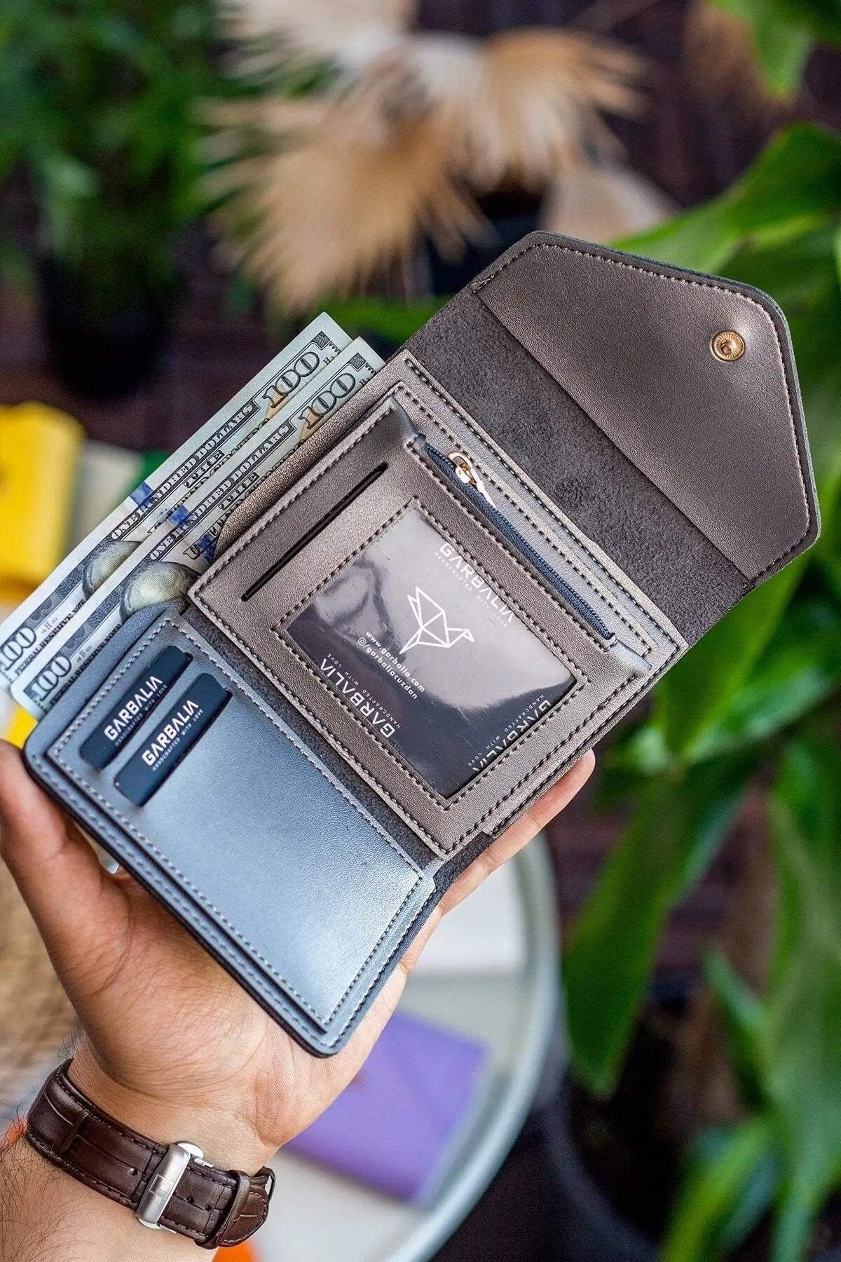 Columbia Vegan Deri Bozuk Para Gözlü Bol Kartlıklı Mini Mürdüm Kadın Cüzdanı - Justyol