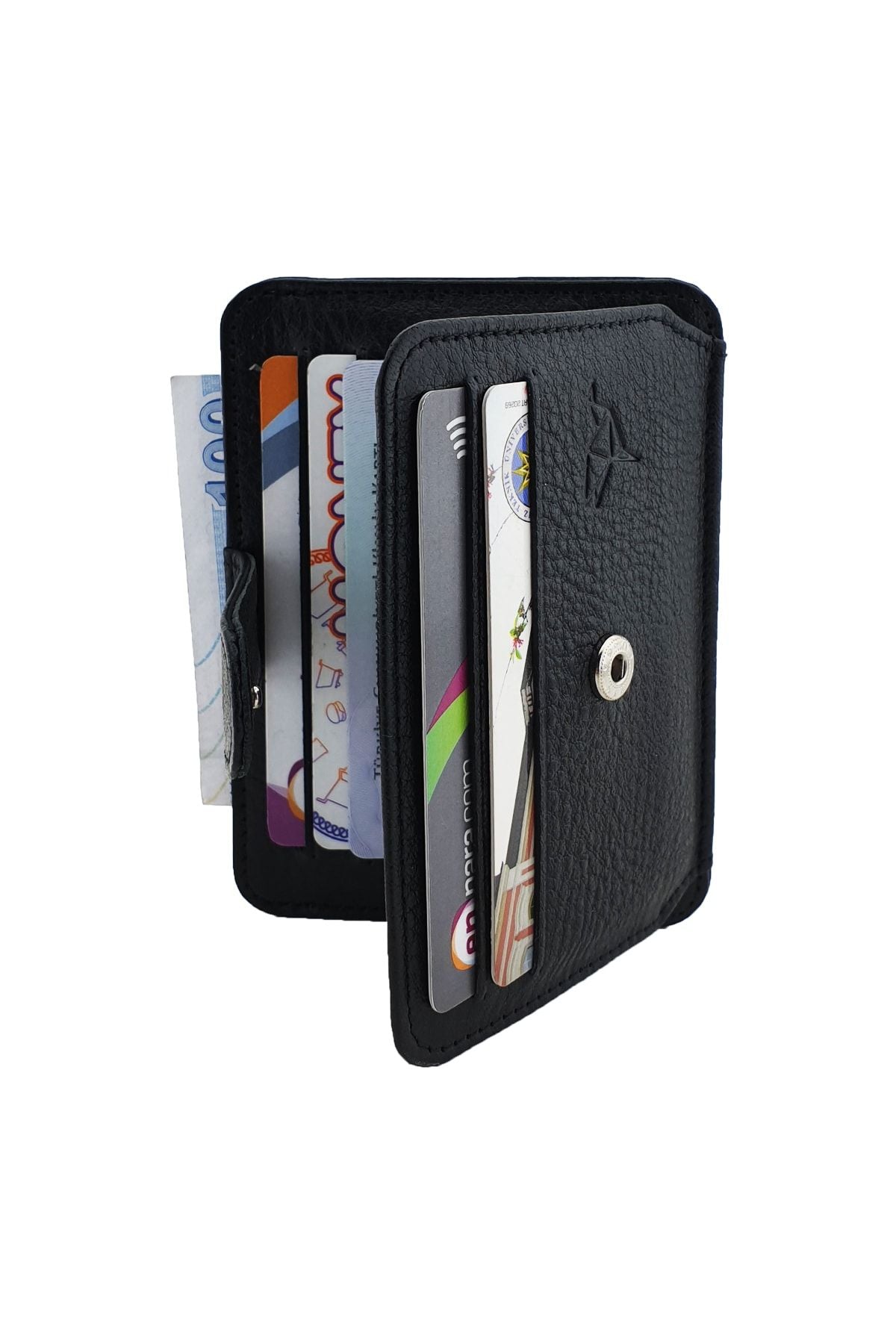 Shelby Hakiki Deri Kırmızı Kartlık Cüzdan - Justyol