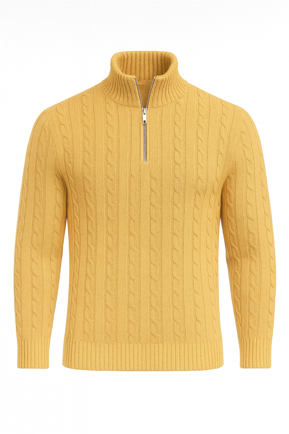 Pull Homme Bardem Maille Torsadée Demi-Zip