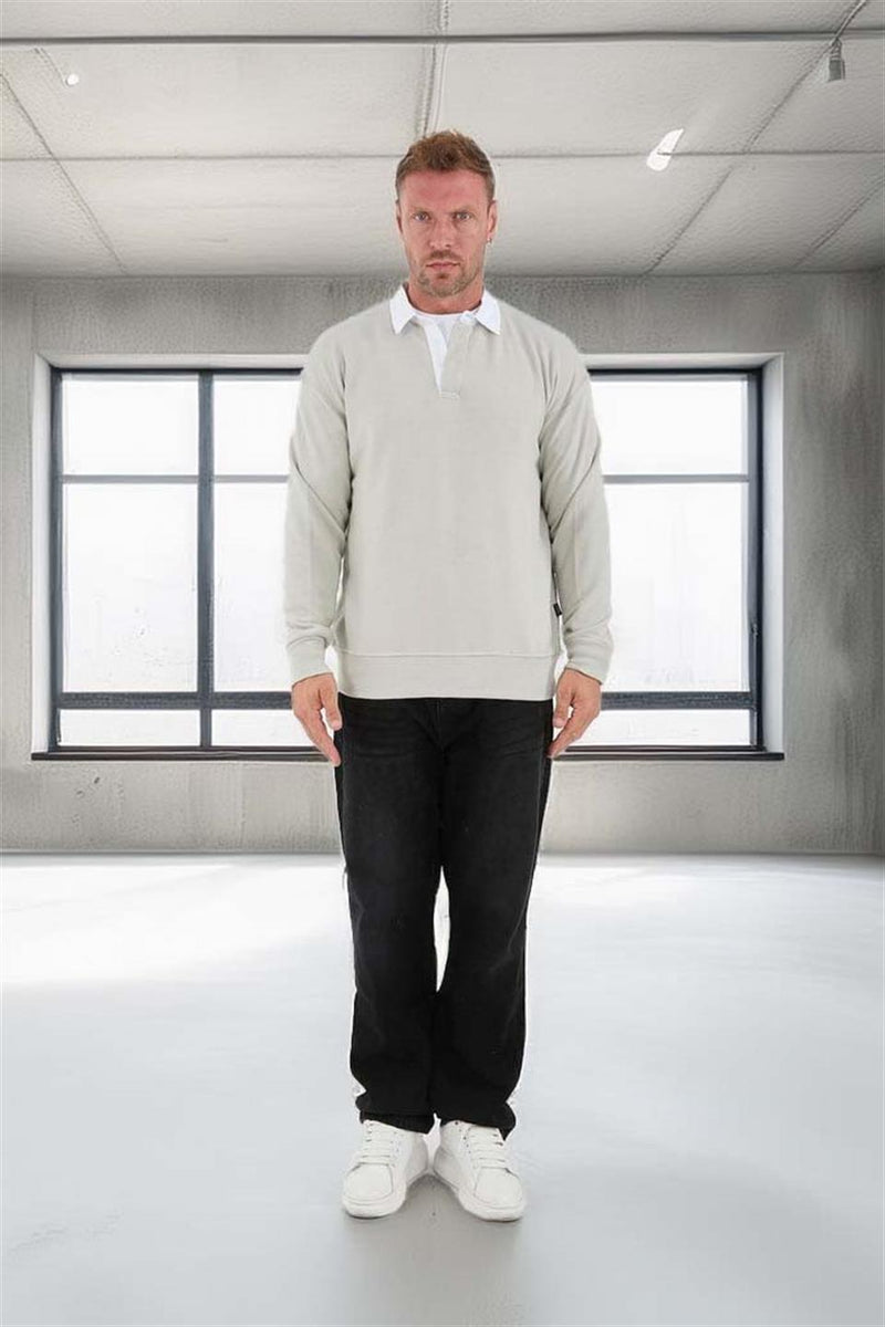 Sweat Homme Luis Col Polo en Maille Selanik