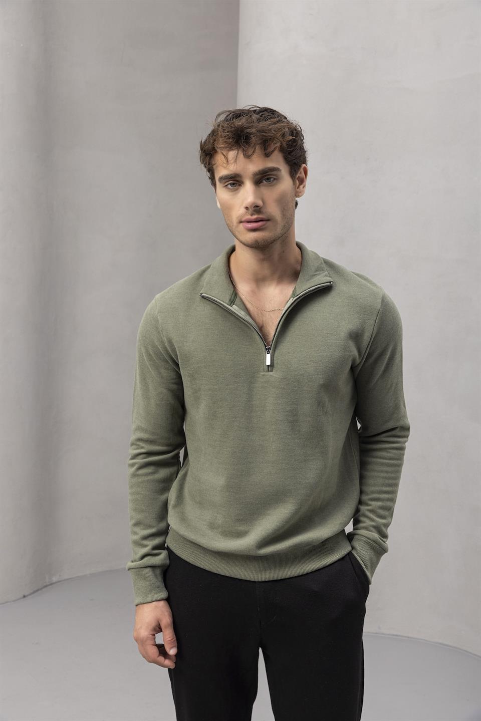 Sweat Homme Lars Col Zippé en Maille Selanik