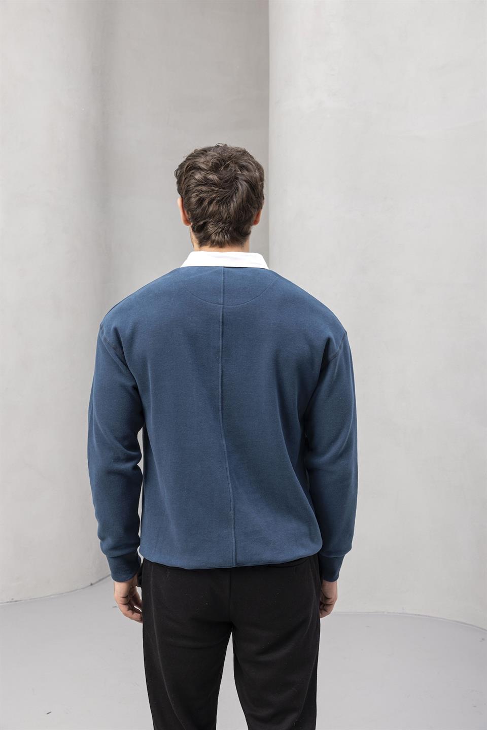 Sweat Homme Luis Col Polo en Maille Selanik