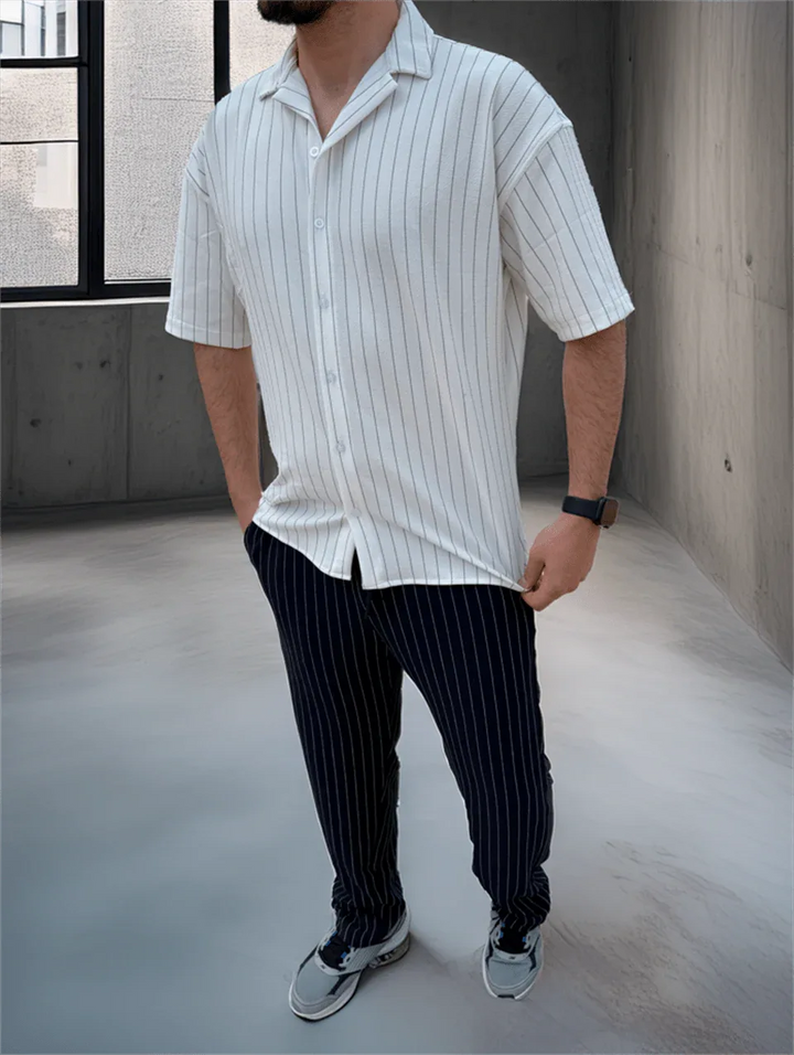 chemise homme col apaïs léger motif lignes