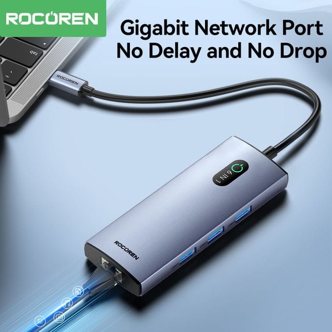 Station d'accueil Hub USB-C 6-en-1 Rocoren Aurora Series