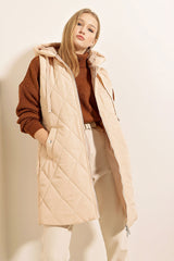 <tc>5140 gilet long en duvet avec capuche</tc>