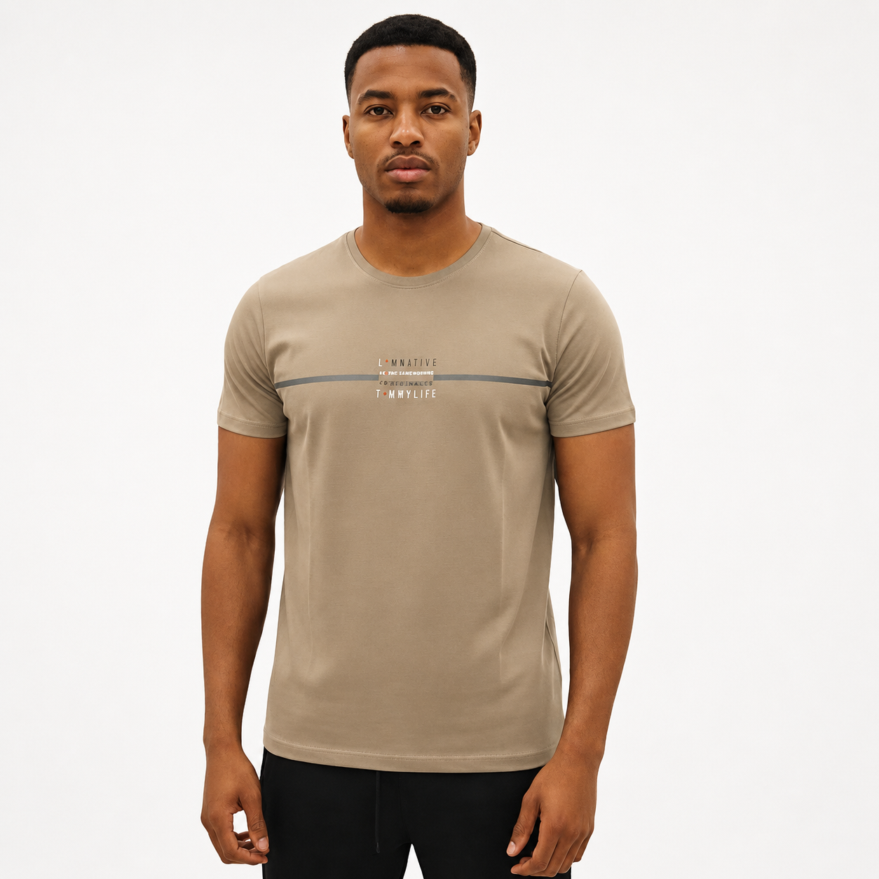 T-shirt homme en coton lycra – coupe standard avec design graphique moderne-88499