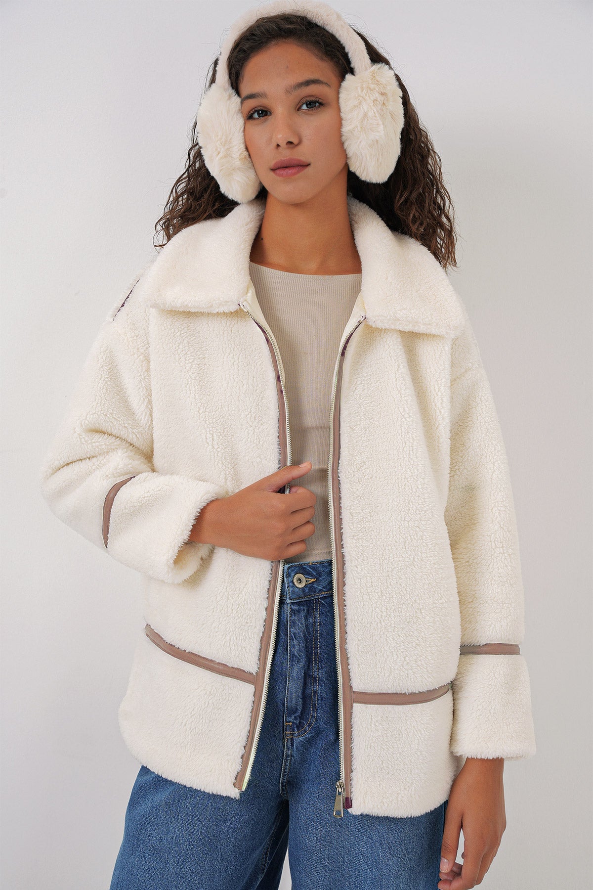 5173 astarli peluş ceket - Justyol