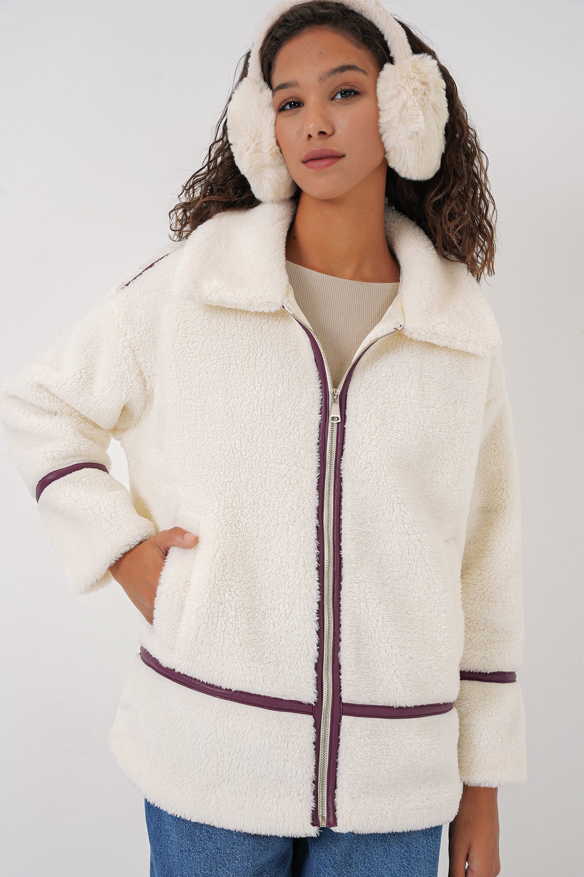 5173 astarli peluş ceket - Justyol