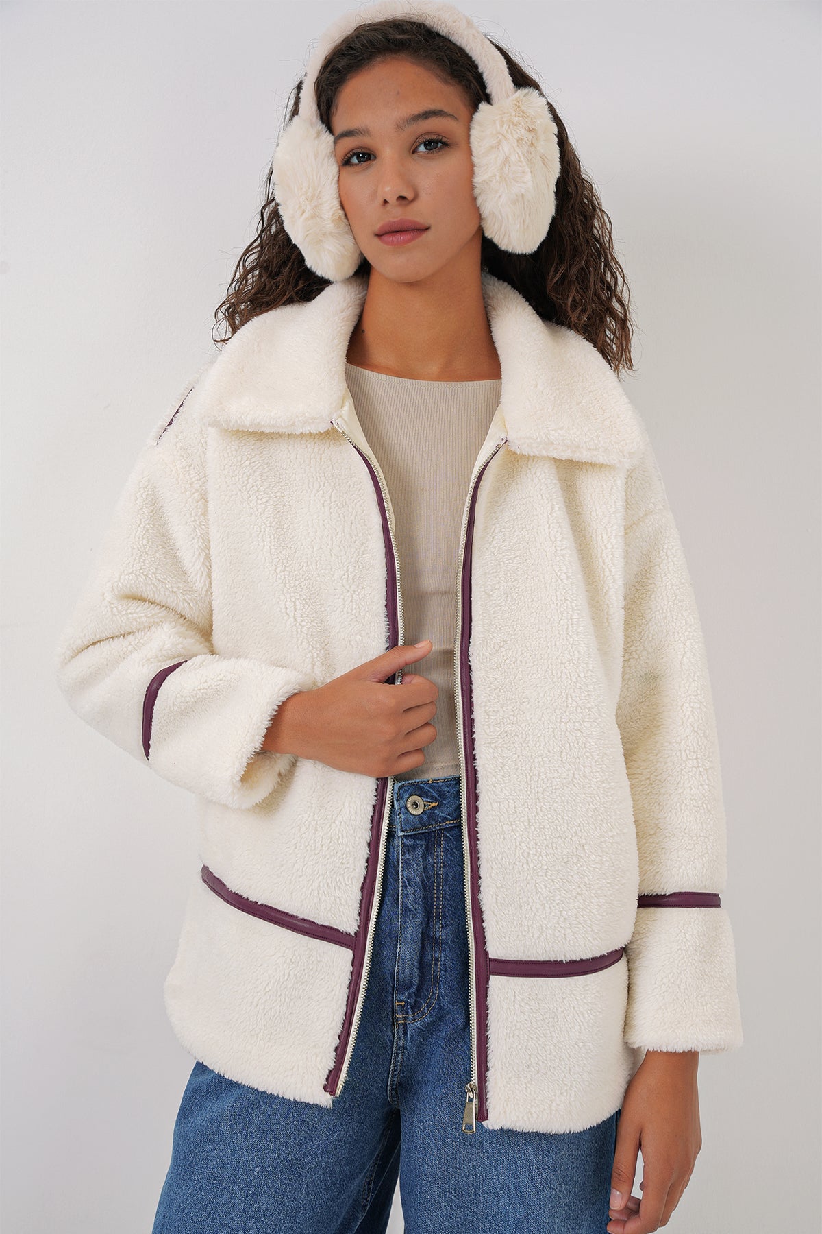 5173 astarli peluş ceket - Justyol