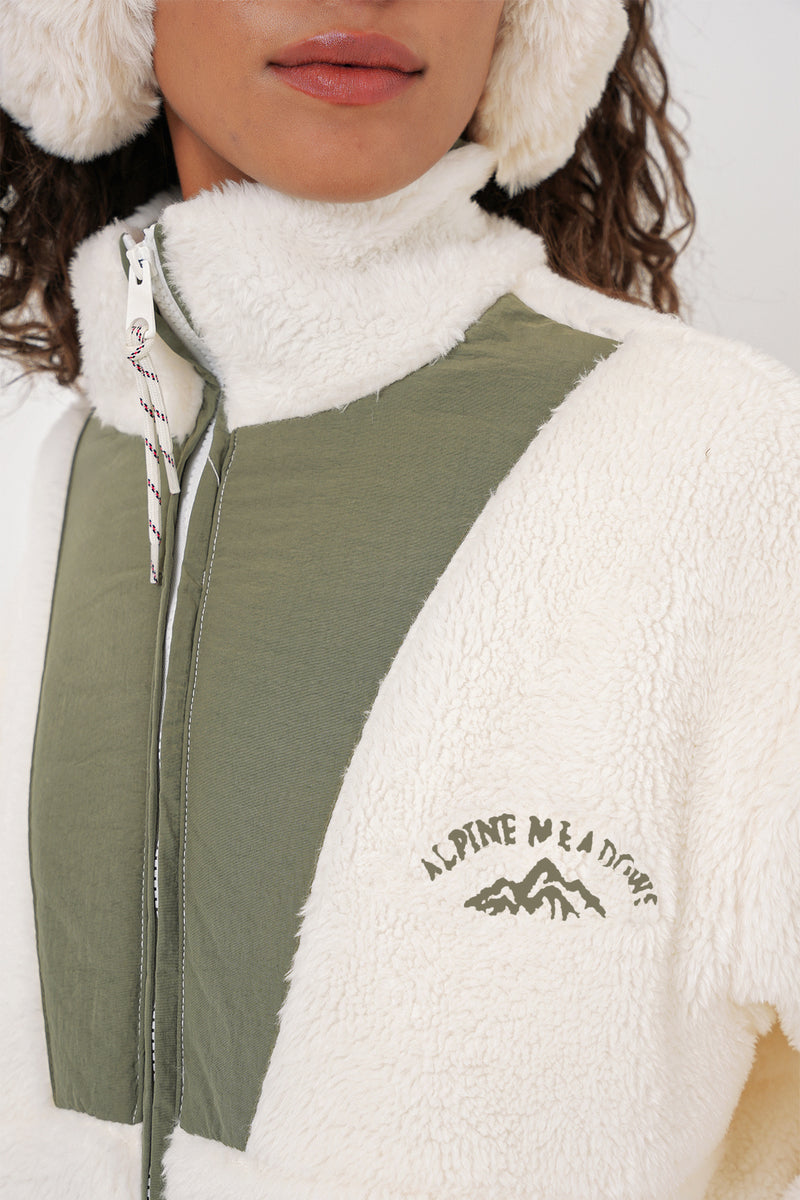 Veste en peluche à fermeture éclair pour femme