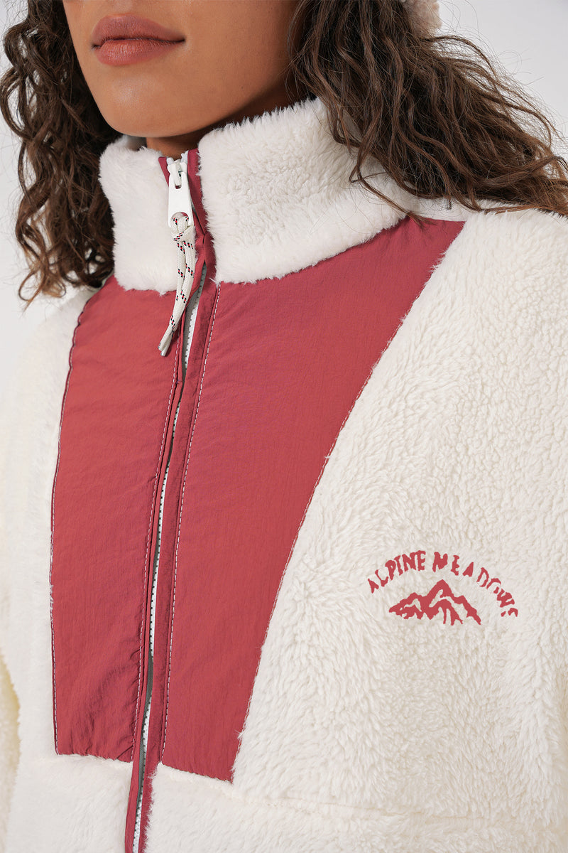 Veste en peluche à fermeture éclair pour femme